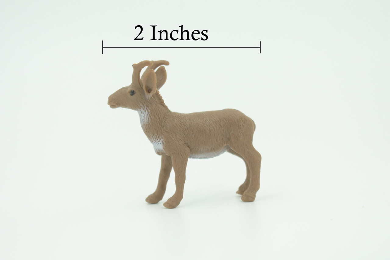 Antelope, Pronghorn, Very Nice Rubber Animal, Educational, Hand Painted, Realistic Figure, Lifelike, Toy, Kids,  Gift,   2 Inches.    F3529 B138