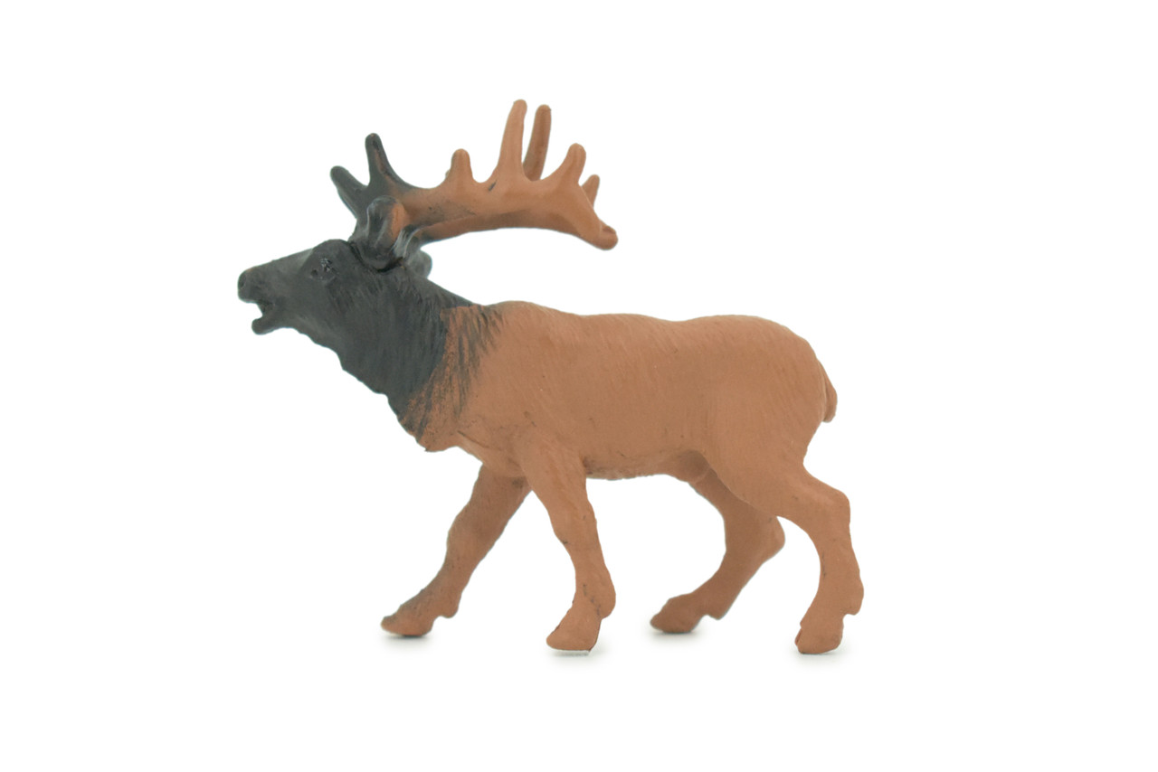 Elk, Wapiti, Very Nice Rubber Animal, Educational, Realistic Figure, Lifelike Model, Figurine, Toy, Kids, Gift, 2" F3530 B138