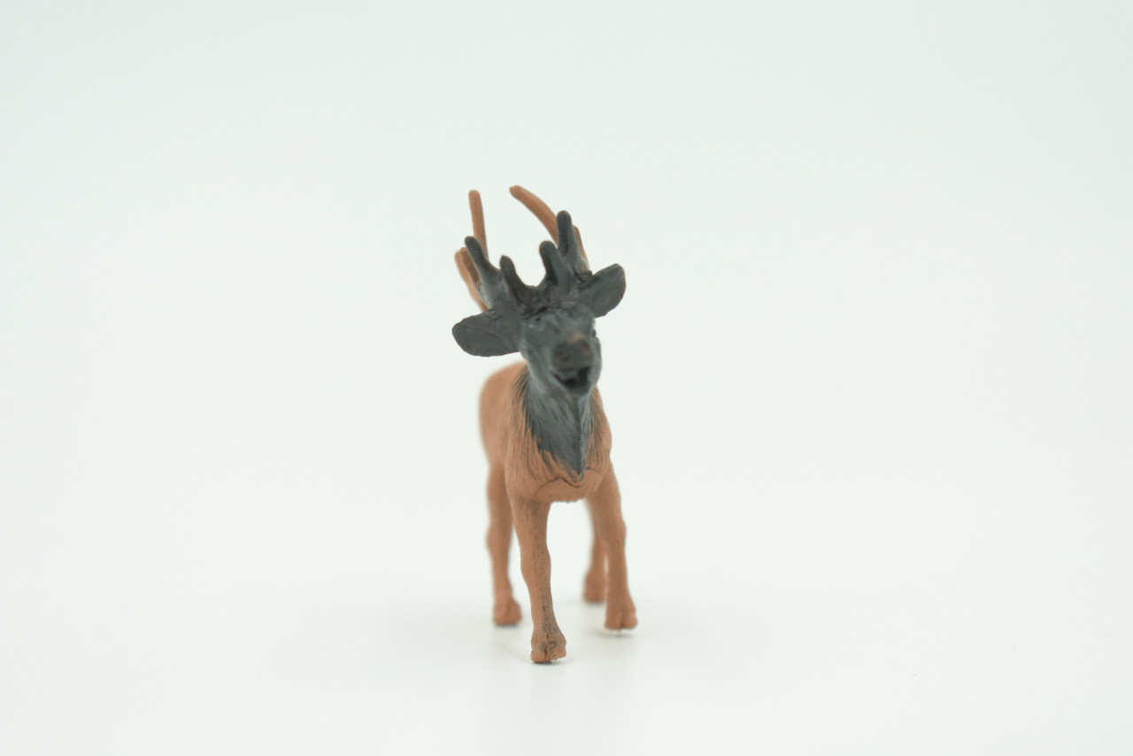 Elk, Wapiti, Very Nice Rubber Animal, Educational, Realistic Figure, Lifelike Model, Figurine, Toy, Kids,  Gift,      2"    F3530 B138