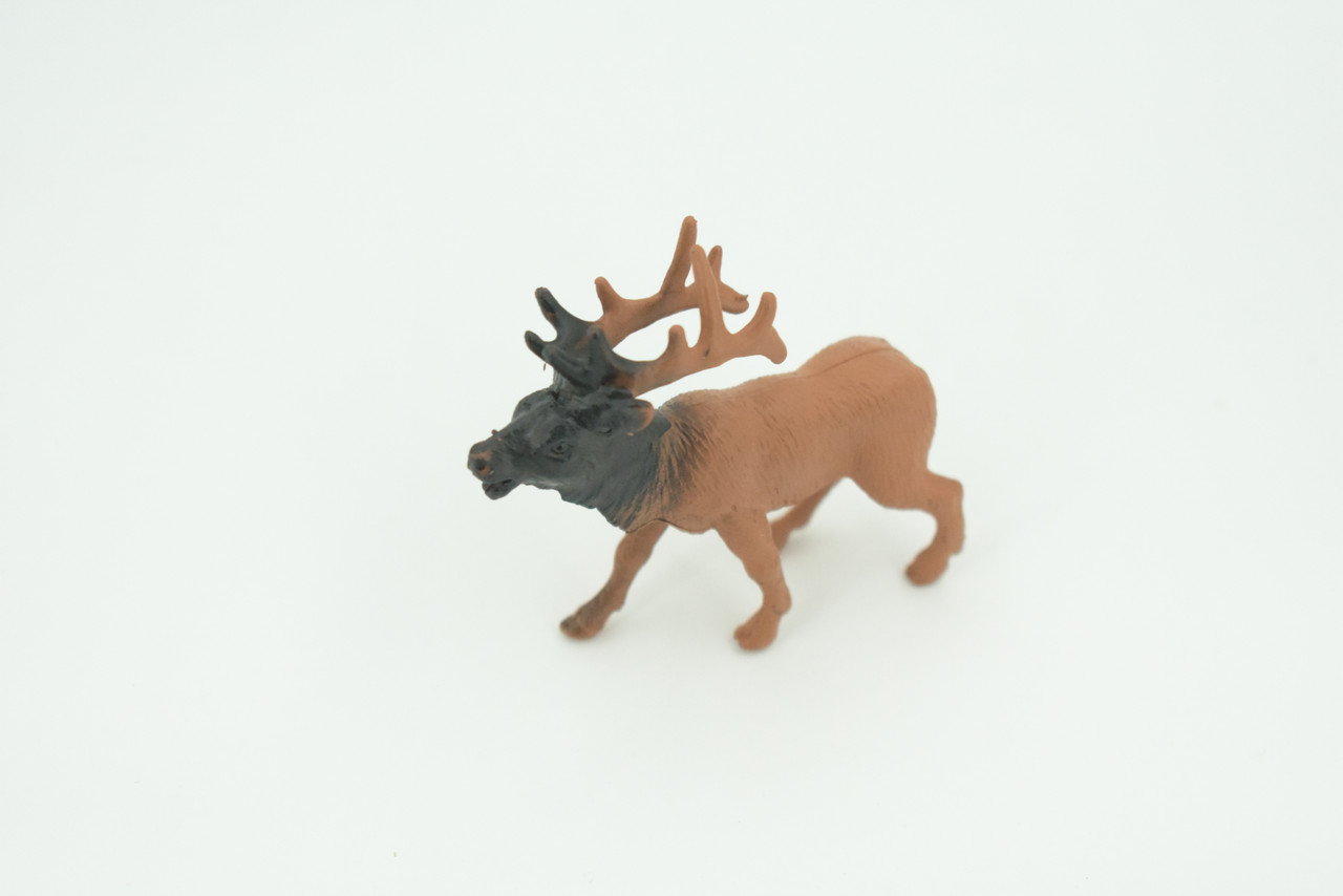 Elk, Wapiti, Very Nice Rubber Animal, Educational, Realistic Figure, Lifelike Model, Figurine, Toy, Kids,  Gift,      2"    F3530 B138