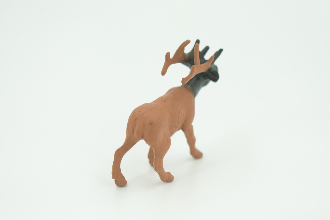 Elk, Wapiti, Very Nice Rubber Animal, Educational, Realistic Figure, Lifelike Model, Figurine, Toy, Kids,  Gift,      2"    F3530 B138