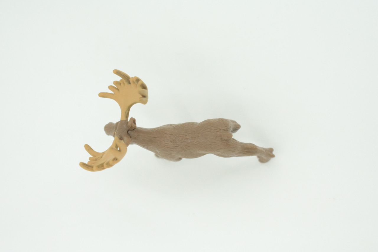 Moose, Very Nice Rubber Animal, Educational, Hand Painted, Realistic Figure, Lifelike Moose Design, Toy, Kids, Gift,     2 1/2 Inches.      F3533 B138