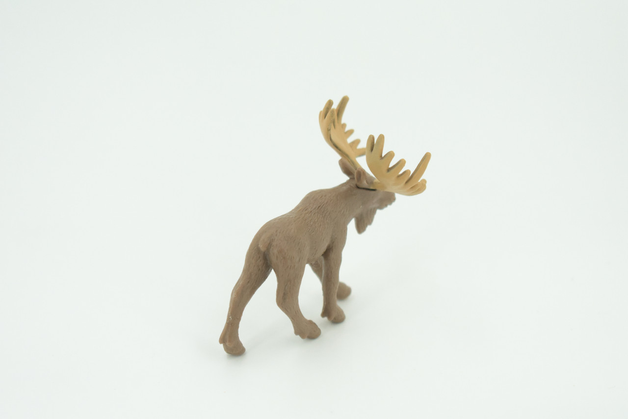 Moose, Very Nice Rubber Animal, Educational, Hand Painted, Realistic Figure, Lifelike Moose Design, Toy, Kids, Gift,     2 1/2 Inches.      F3533 B138