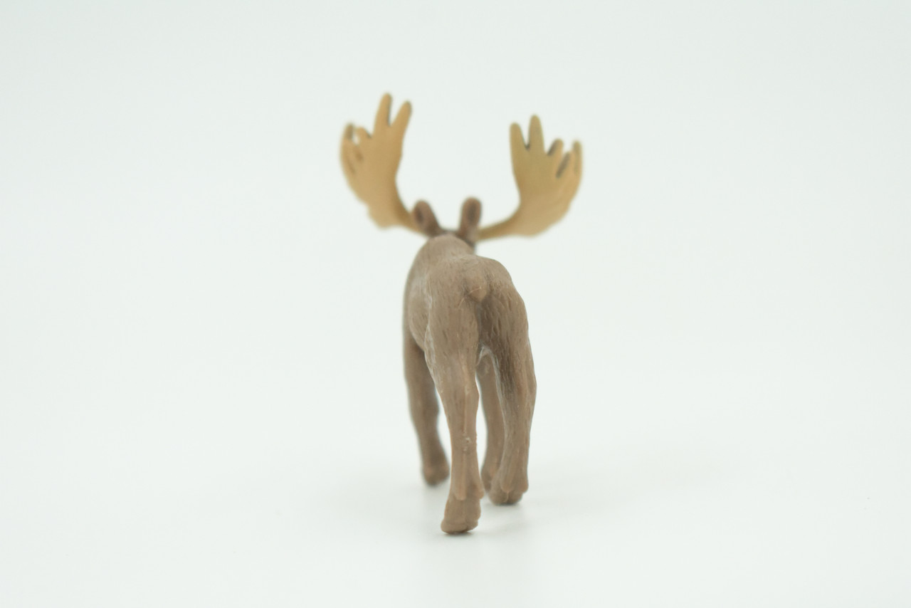 Moose, Very Nice Rubber Animal, Educational, Hand Painted, Realistic Figure, Lifelike Moose Design, Toy, Kids, Gift,     2 1/2 Inches.      F3533 B138