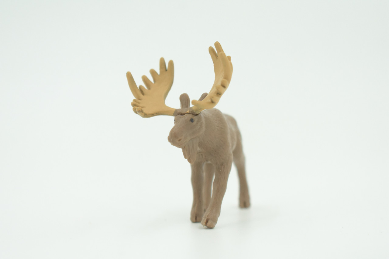Moose, Very Nice Rubber Animal, Educational, Hand Painted, Realistic Figure, Lifelike Moose Design, Toy, Kids, Gift,     2 1/2 Inches.      F3533 B138