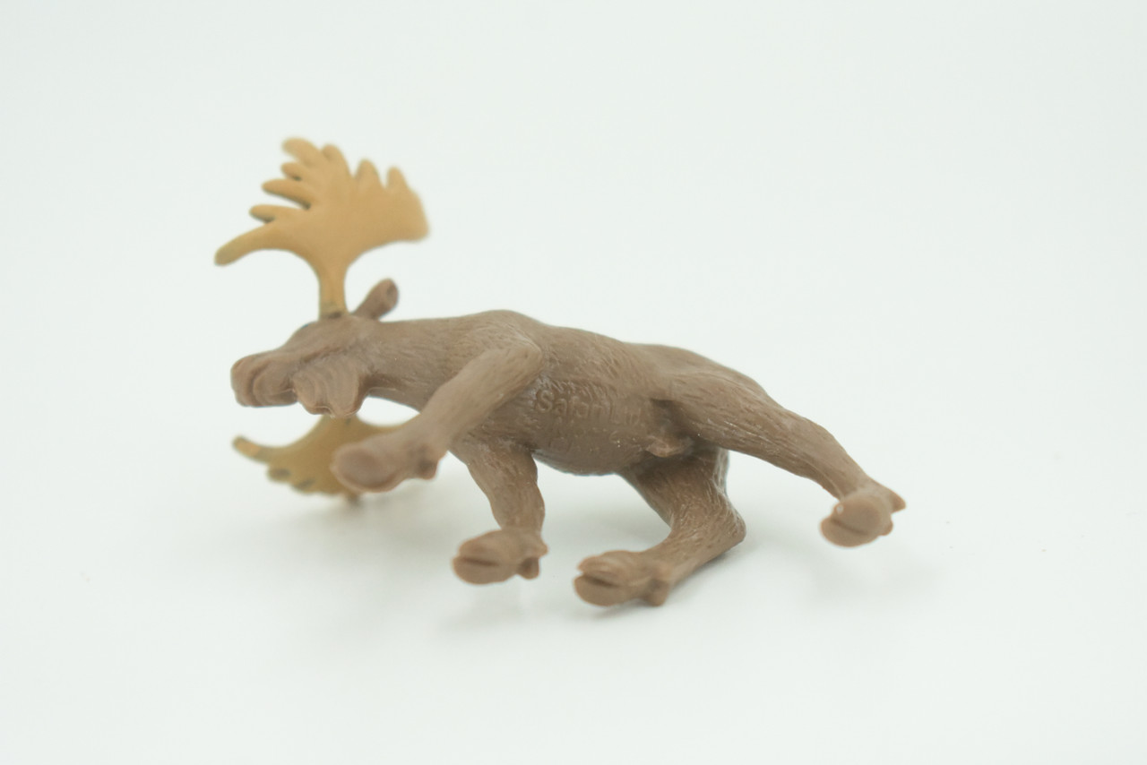 Moose, Very Nice Rubber Animal, Educational, Hand Painted, Realistic Figure, Lifelike Moose Design, Toy, Kids, Gift,     2 1/2 Inches.      F3533 B138
