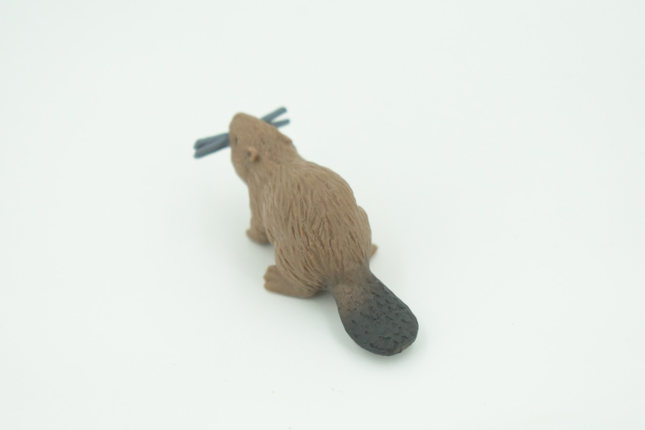 Beaver, Brown Castor, Very Nice Rubber Animal, Educational, Realistic Figure, Lifelike Model, Figurine, Toy, Kids,  Gift,    2 1/4 Inches.      F3534 B138