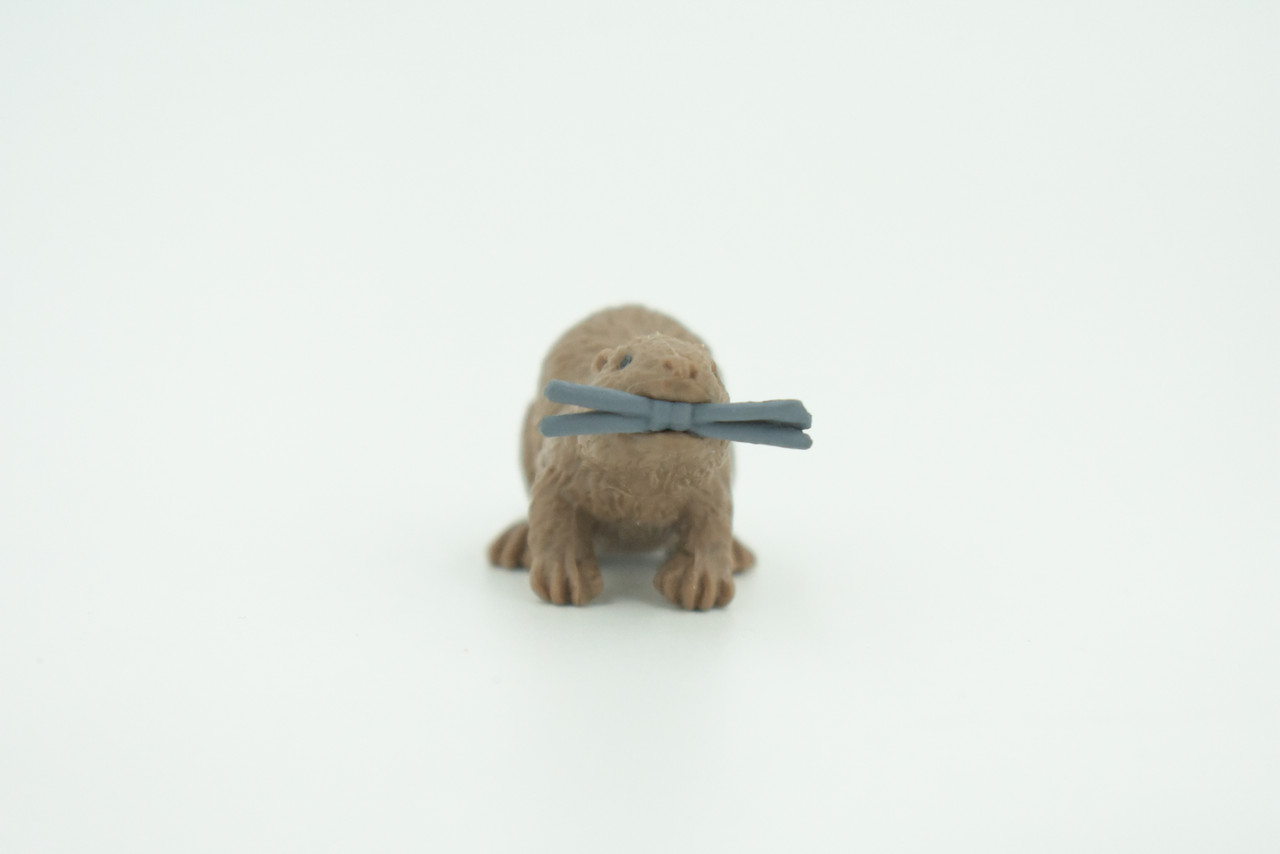 Beaver, Brown Castor, Very Nice Rubber Animal, Educational, Realistic Figure, Lifelike Model, Figurine, Toy, Kids,  Gift,    2 1/4 Inches.      F3534 B138