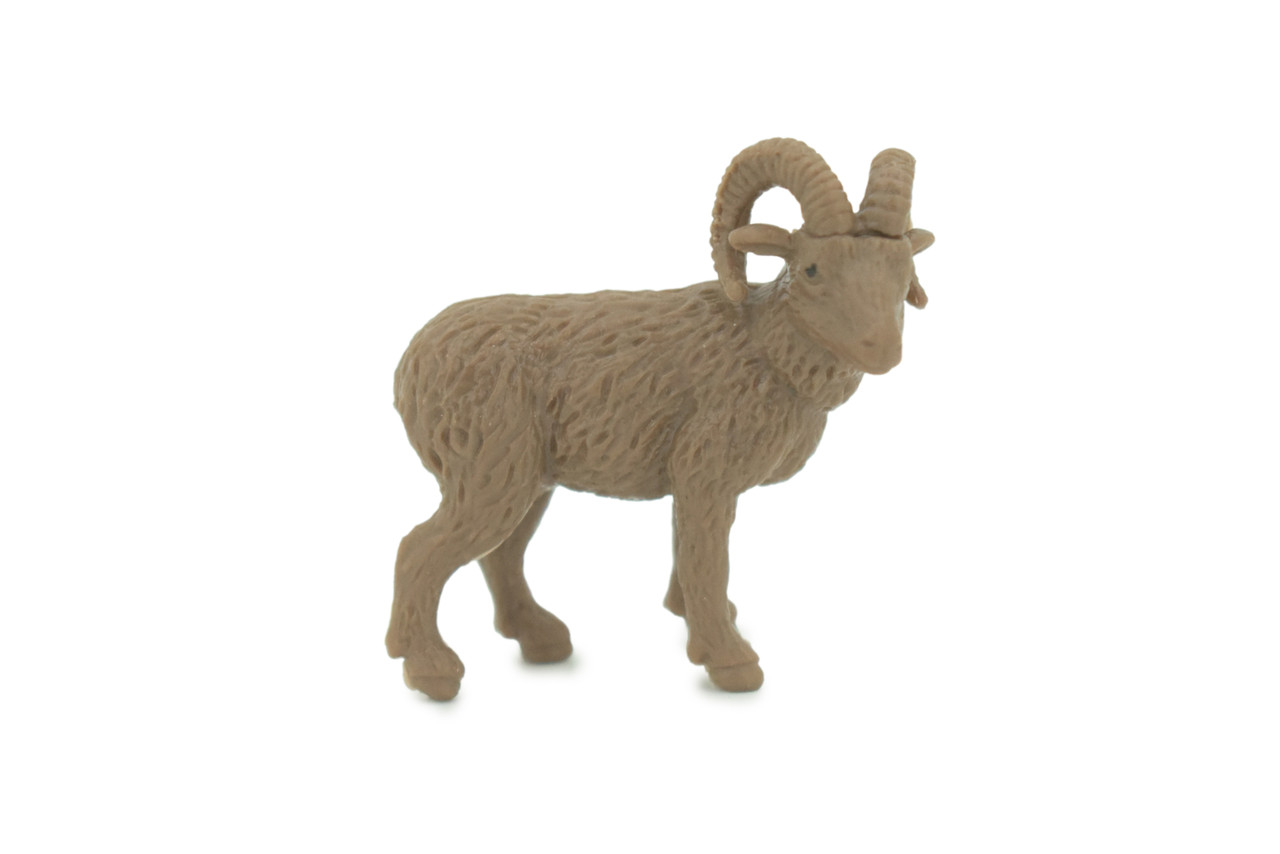 Bighorn Sheep, Very Nice Rubber Animal, Educational, Hand Painted, Realistic Figure, Lifelike Mountain Sheep Design, Toy, Kids, Gift, 1 3/4" F3535 B138