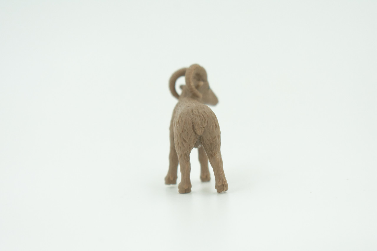 Bighorn Sheep, Very Nice Rubber Animal, Educational, Hand Painted, Realistic Figure, Lifelike Mountain Sheep Design, Toy, Kids, Gift,    1 3/4"     F3535 B138     