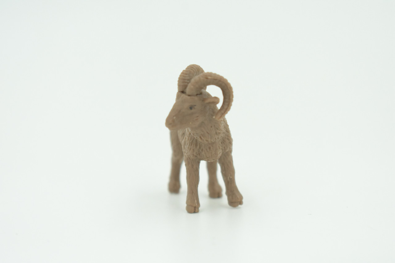 Bighorn Sheep, Very Nice Rubber Animal, Educational, Hand Painted, Realistic Figure, Lifelike Mountain Sheep Design, Toy, Kids, Gift,    1 3/4"     F3535 B138     