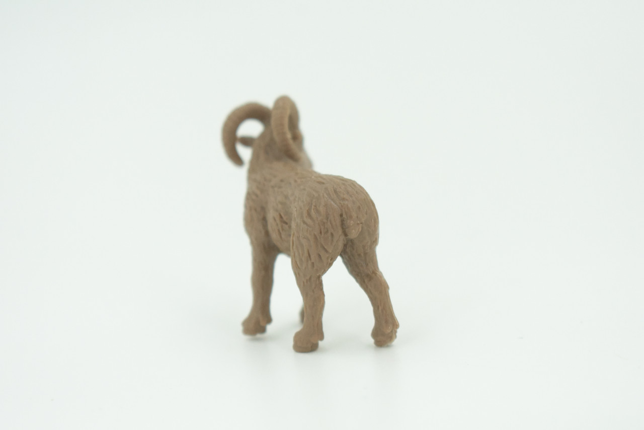 Bighorn Sheep, Very Nice Rubber Animal, Educational, Hand Painted, Realistic Figure, Lifelike Mountain Sheep Design, Toy, Kids, Gift,    1 3/4"     F3535 B138     