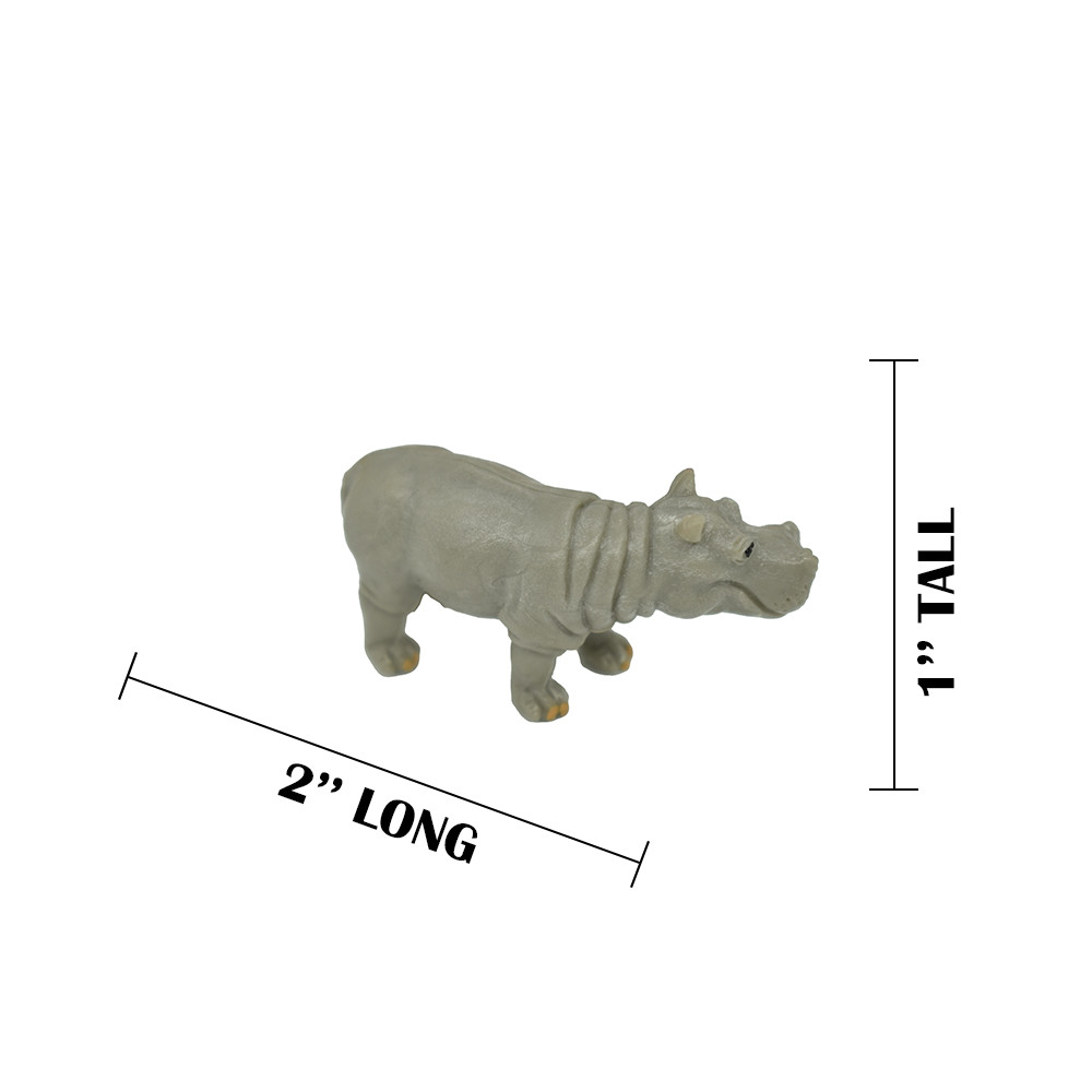 Hippo Hippopotamus Plastic Replica 2 inches long 1 inch tall