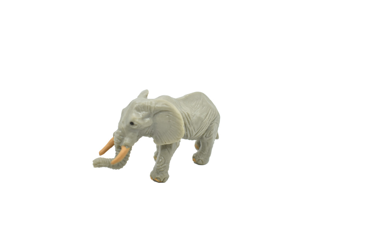 Elephant, African, Plastic Toy Animal, Kids Gift, Realistic Figure, Educational Model, Replica,     2 1/2"       F3542 B17