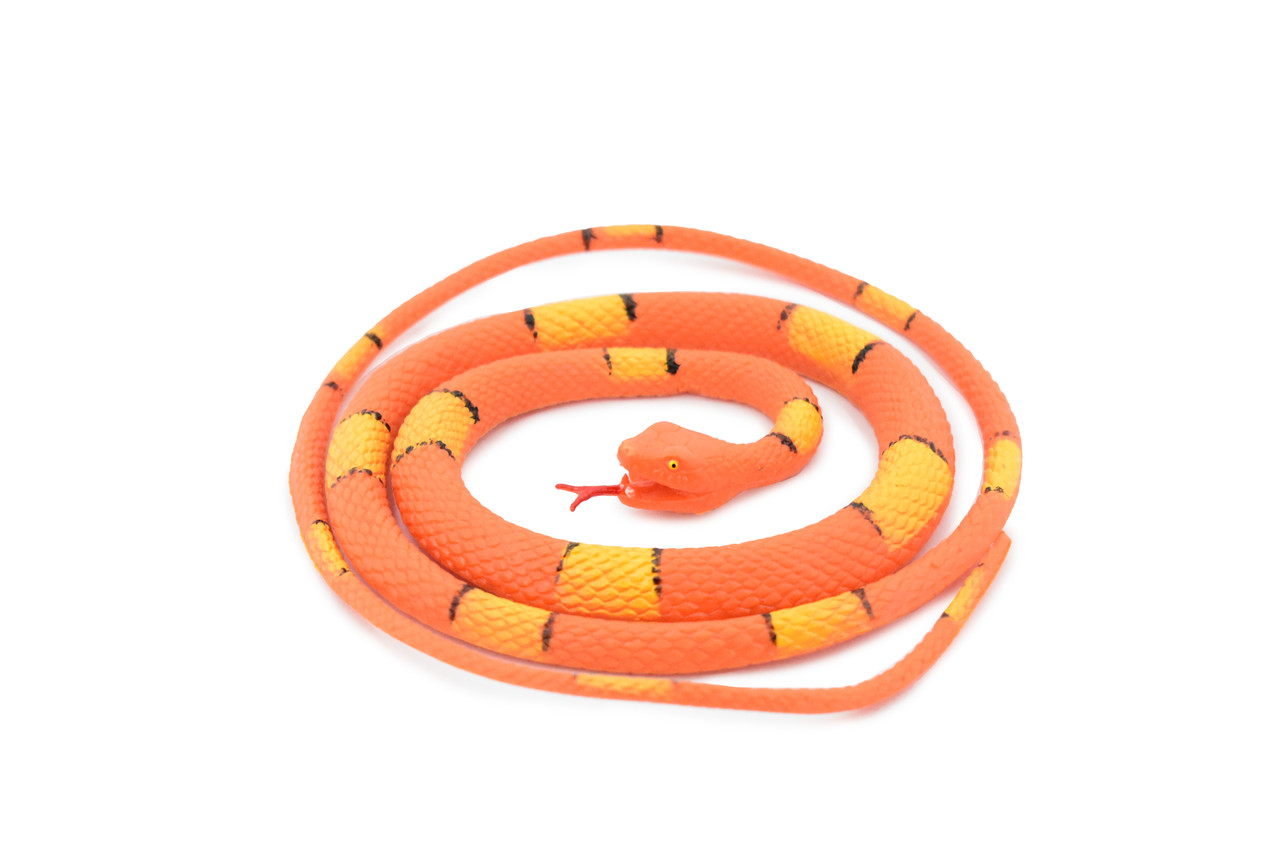 Multicolor two-headed cobra rubber snake toy