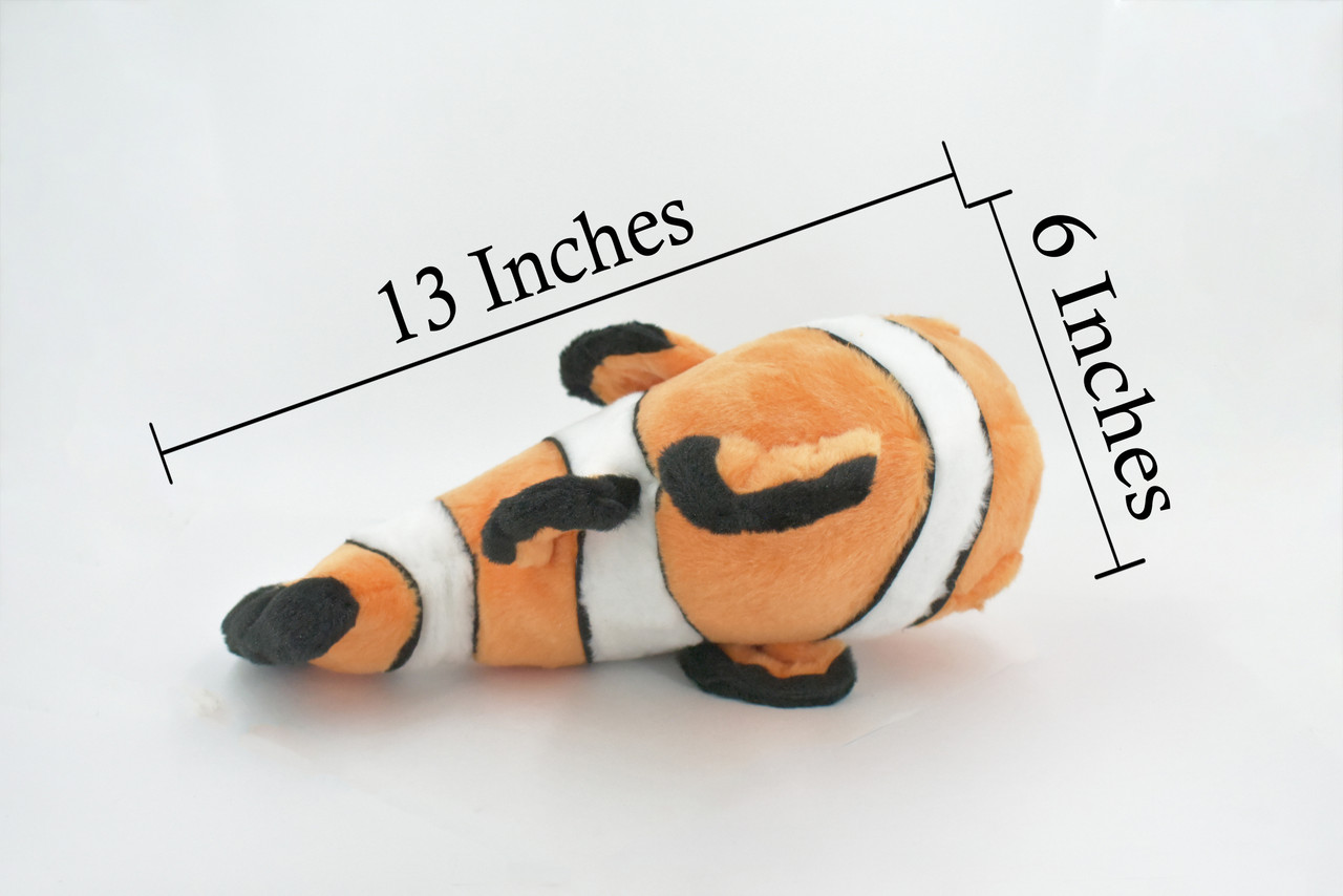 Clown Fish, Tropical Reef Fish, Nemo, Anemonefish Stuffed Fish Educational, Plush Toy, Kids, Realistic Figure, Lifelike Model, Replica, Gift,       13"     F1236 B261