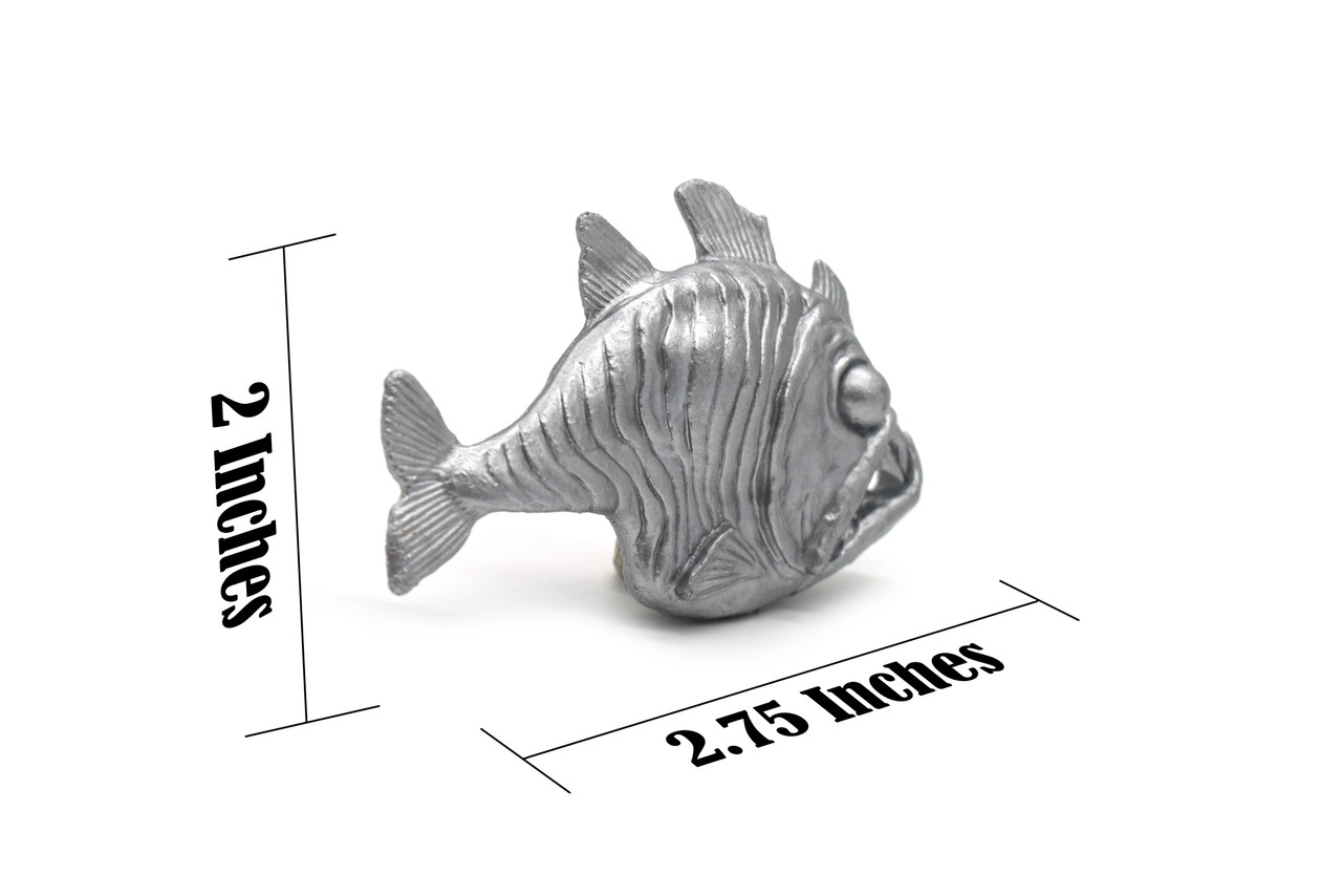 Hatchetfish, Silver hatchet fish,  Plastic Fish, Design, Realistic Figure, Educational, Lifelike, Toy Model, Figurine, Replica, Gift,     2 3/4"  