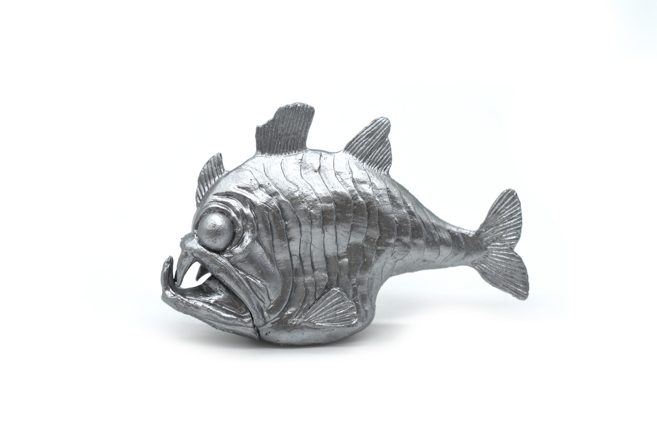 Hatchetfish, Silver hatchet fish,  Plastic Fish, Design, Realistic Figure, Educational, Lifelike, Toy Model, Figurine, Replica, Gift,     2 3/4"  