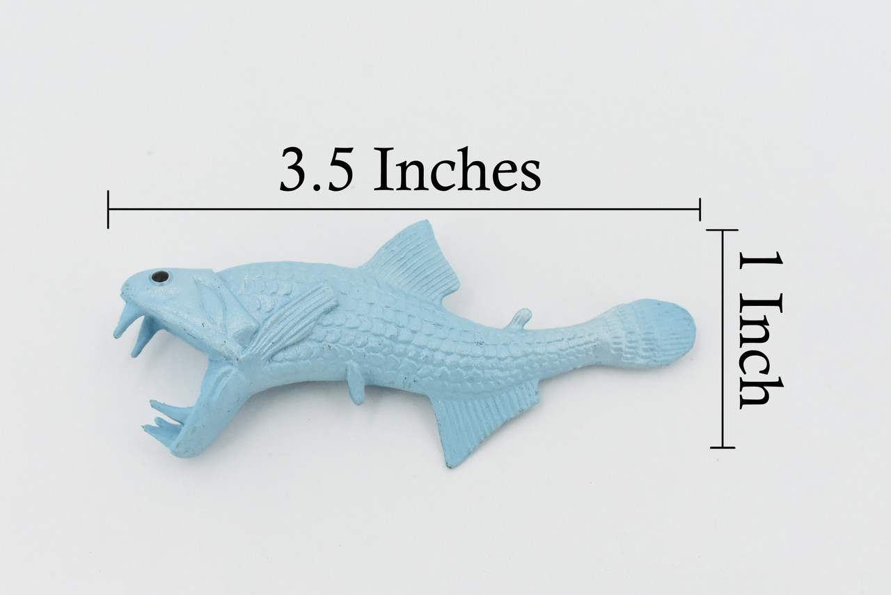 Viperfish, Genus Chauliodus, Saltwater Fish, Rubber, Realistic, Figure, Model, Replica, Toy, Kids, Educational, Gift,        3 1/2"  