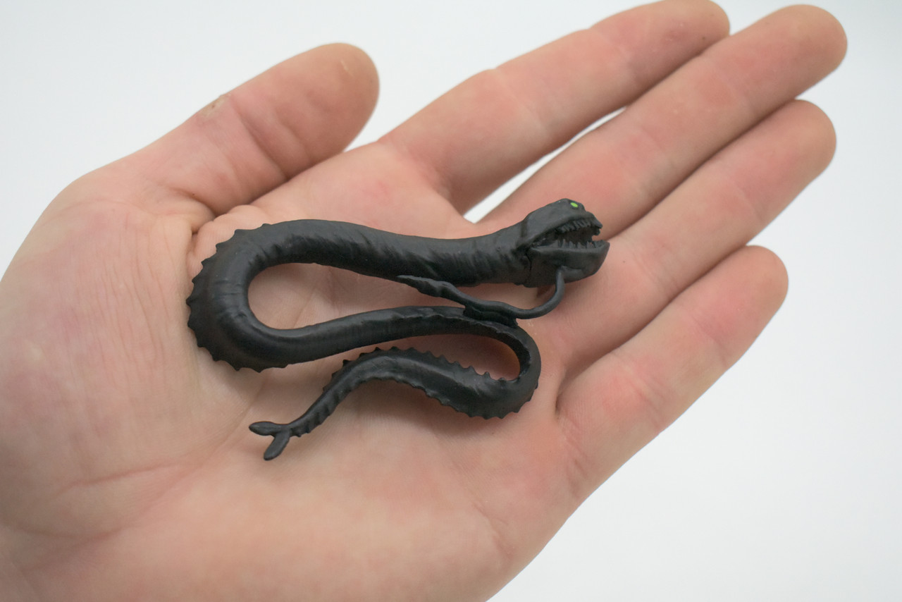 Dragonfish, Stomiidae family, Dragon Fish, Angler Saltwater Fish, Plastic, Realistic, Figure, Model, Replica, Toy, Kids, Educational, Gift,    3"  