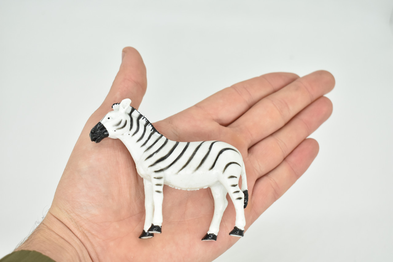 Zebra, Plastic Toy Animal, Kids Gift, Realistic Figure, Educational Model, Replica, Gift,          3 1/2"     F381 B90