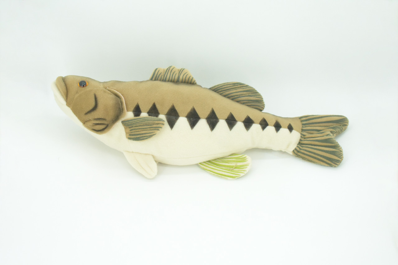 Largemouth Bass Plush Toy, Realistic Stuffed Animal, Big mouth, Bucketmouth, Soft Plush Fish, Stuffed Fish, Educational, Toy, Kids, Gift,        17"     F4086 BB56