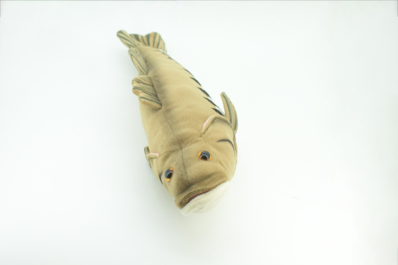 Largemouth Bass Plush Toy, Realistic Stuffed Animal, Big mouth, Bucketmouth, Soft Plush Fish, Stuffed Fish, Educational, Toy, Kids, Gift,        17"     F4086 BB56