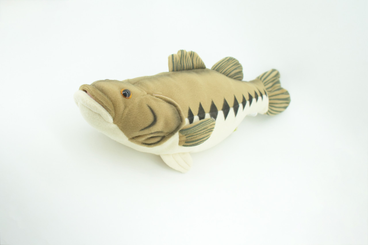 Largemouth Bass Plush Toy, Realistic Stuffed Animal, Big mouth, Bucketmouth, Soft Plush Fish, Stuffed Fish, Educational, Toy, Kids, Gift,        17"     F4086 BB56