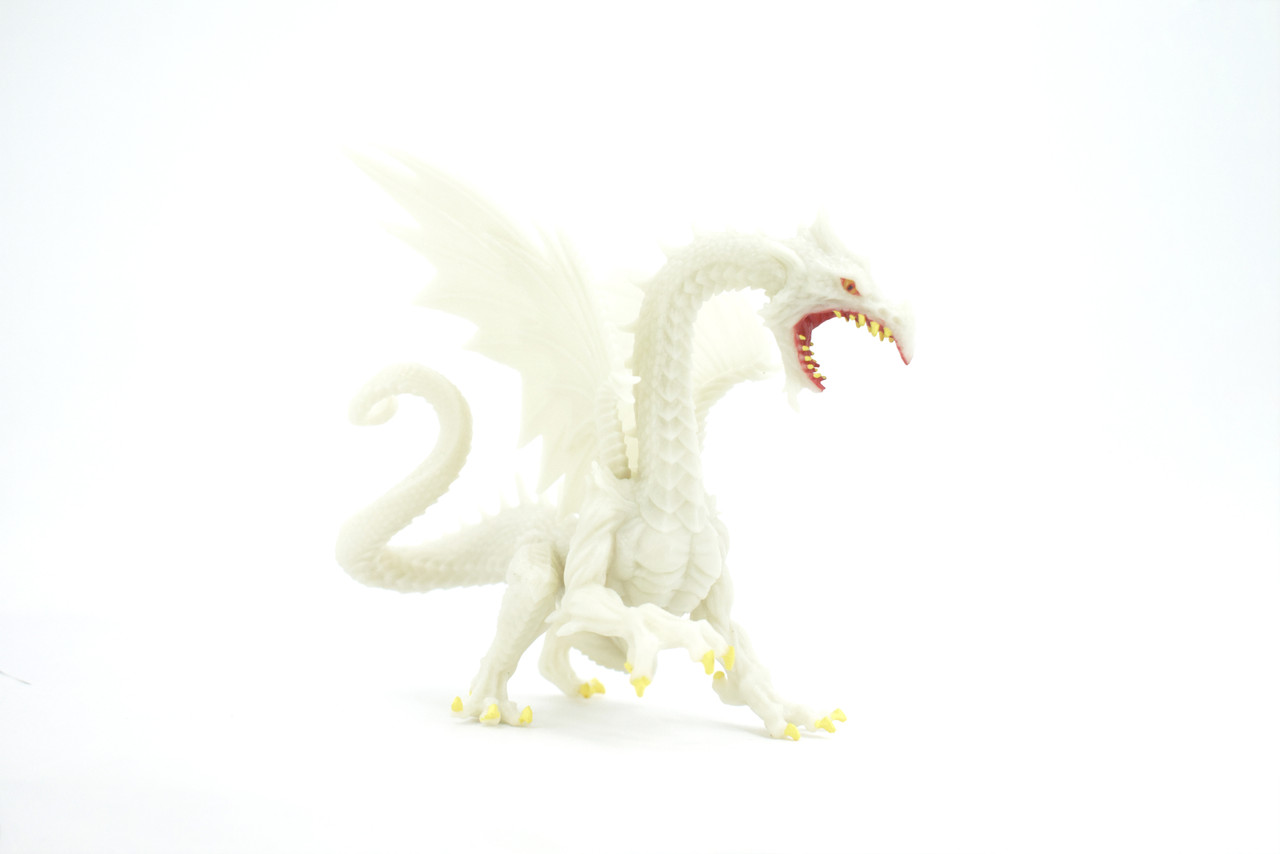 Dragon, Snow Dragon, Glow-in-the-Dark, Museum Quality, Highly Detaied, Hand Painted, Myth, Fantasy, Plastic, Educational, Realistic, Gift,    7"      F4140 B216