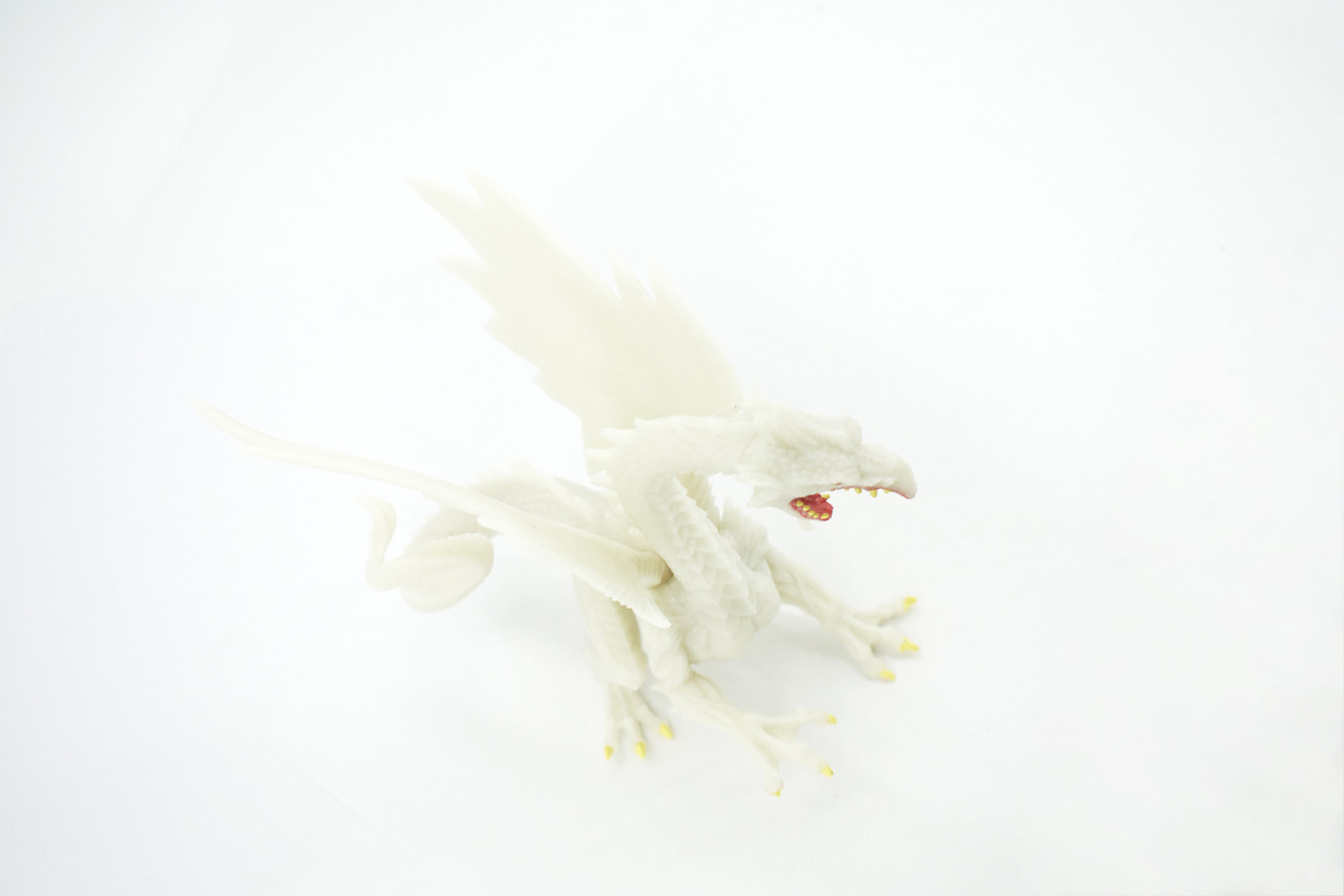 Dragon, Snow Dragon, Glow-in-the-Dark, Museum Quality, Highly Detaied, Hand Painted, Myth, Fantasy, Plastic, Educational, Realistic, Gift,    7"      F4140 B216