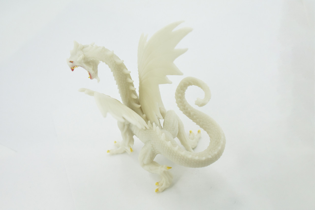 Dragon, Snow Dragon, Glow-in-the-Dark, Museum Quality, Highly Detaied, Hand Painted, Myth, Fantasy, Plastic, Educational, Realistic, Gift,    7"      F4140 B216