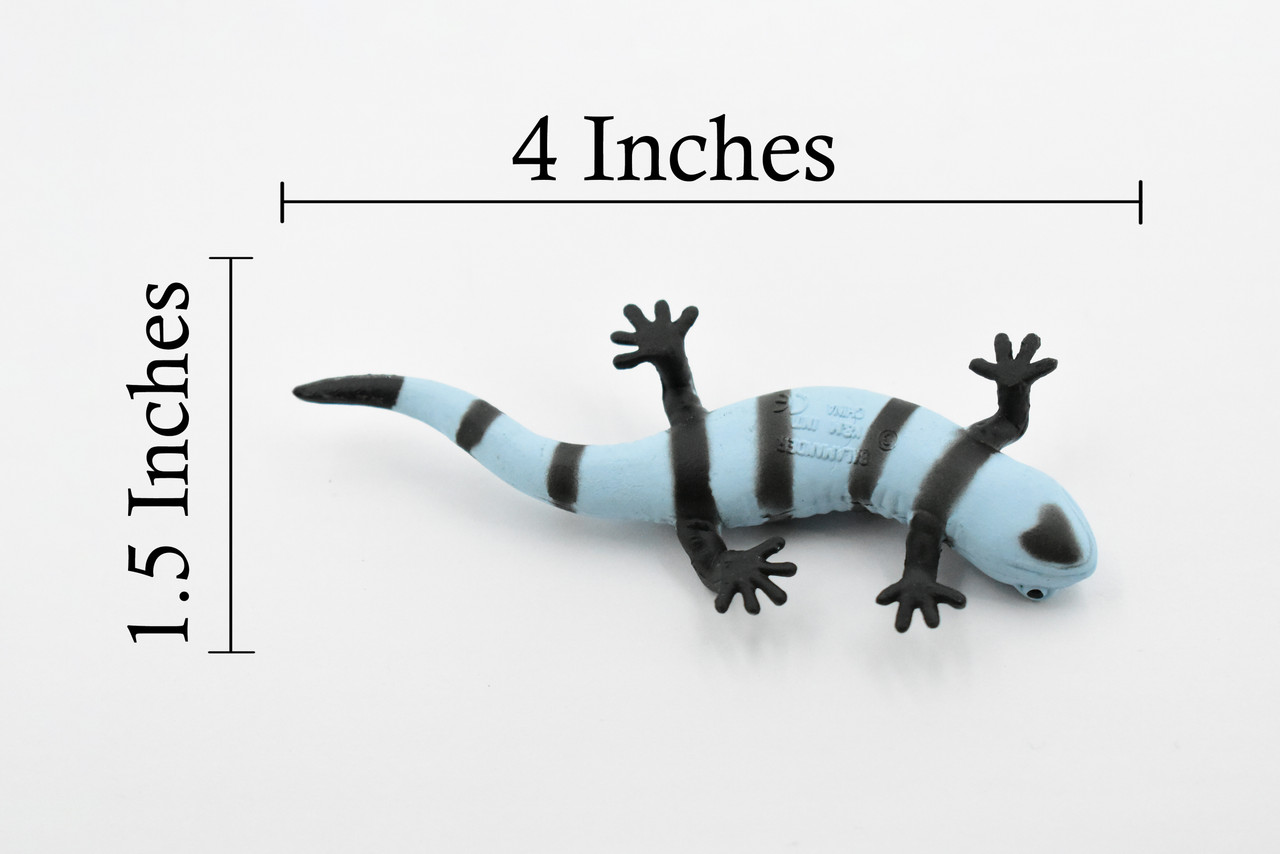 Salamander, Blue and Black, Rubber Amphibian, Educational, Realistic, Hand Painted, Figure, Lifelike Model, Figurine, Replica, Gift,       4"          F419 B9