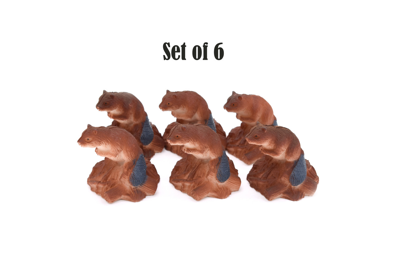 Beaver, Castor, Very Nice Plastic Animal, Educational, Toy, Kids, Realistic Figure, Lifelike Model, Figurine, Replica, Gift, 2" F422 B8 