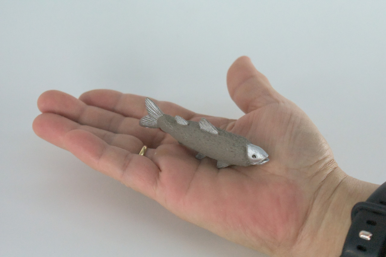 Furry Trout, Legendary Fish, Rubber, Hand Painted, Realistic, Figure, Model, Replica, Toy, Kids, Educational, Gift,      3"   F4232 B376