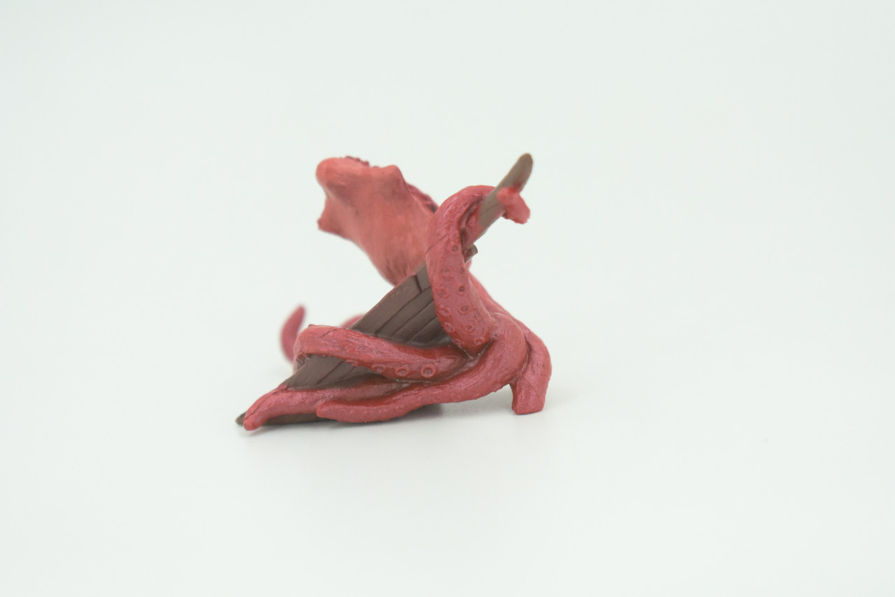 Kraken, Legendary Giant Squid, Rubber, Hand Painted, Realistic, Figure, Model, Replica, Toy, Kids, Educational, Gift, 2 3/4 inches long     F4234 B376