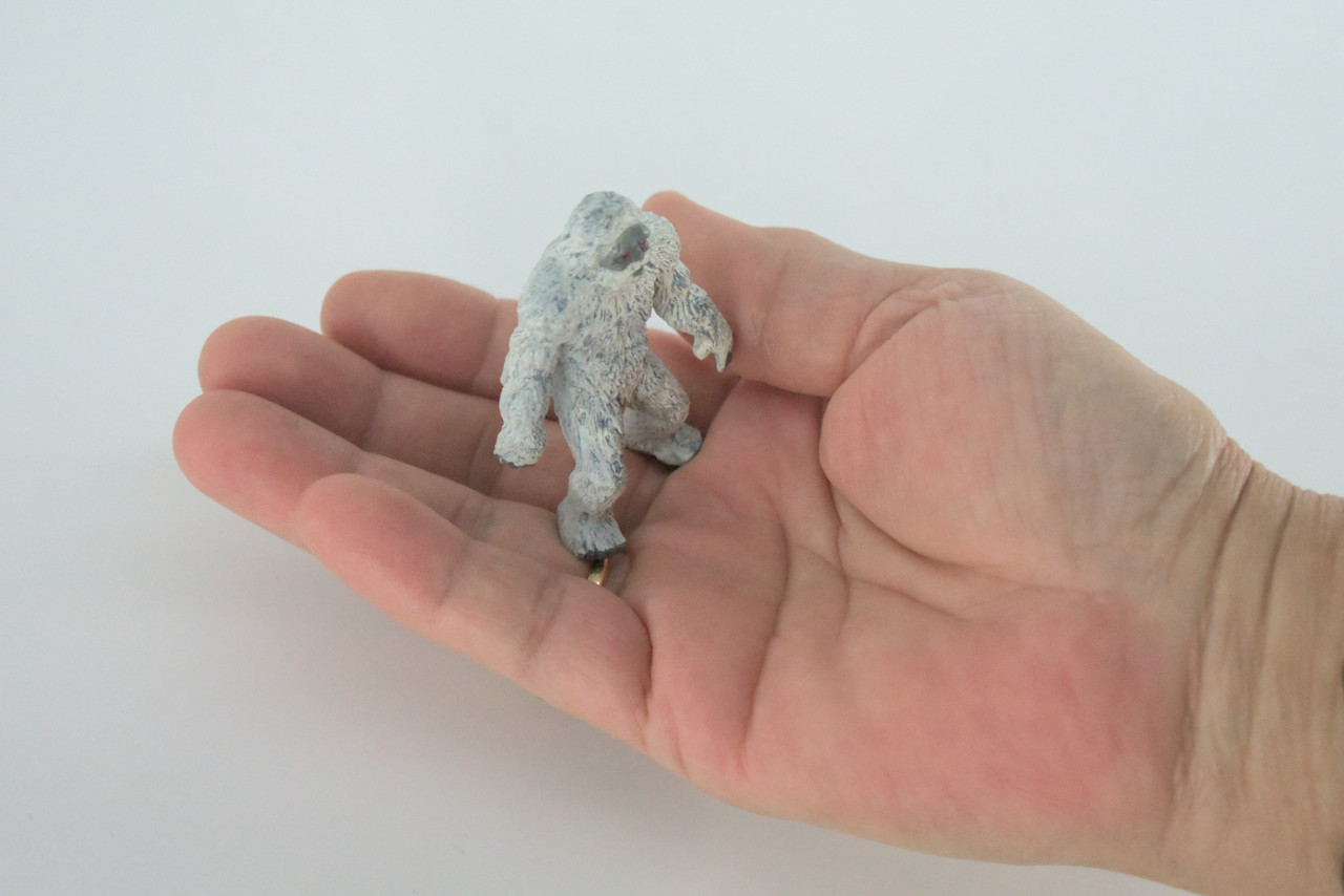 Yeti, Abominable Snowman, Rubber, Hand Painted, Realistic, Figure, Model, Replica, Toy, Kids, Educational, Gift,   2 1/4"   F4235 B376