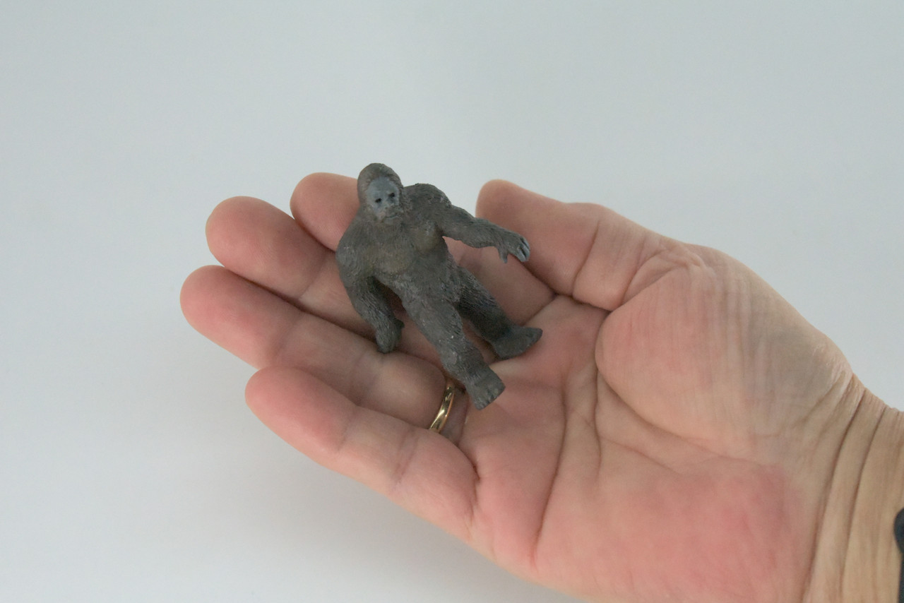 Bigfoot, Sasquatch, Rubber, Hand Painted, Realistic, Figure, Model, Replica, Toy, Kids, Educational, Gift,   2 3/8"    F4236 B376