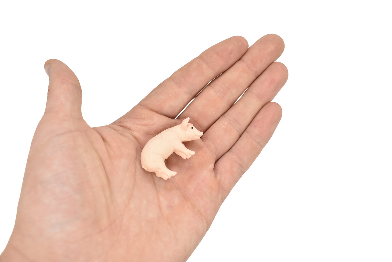 Pig, Domestic, Very Nice Plastic Animal, Educational, Realistic Figure, Lifelike Model, Figurine, Replica, Gift,    1 3/4" 