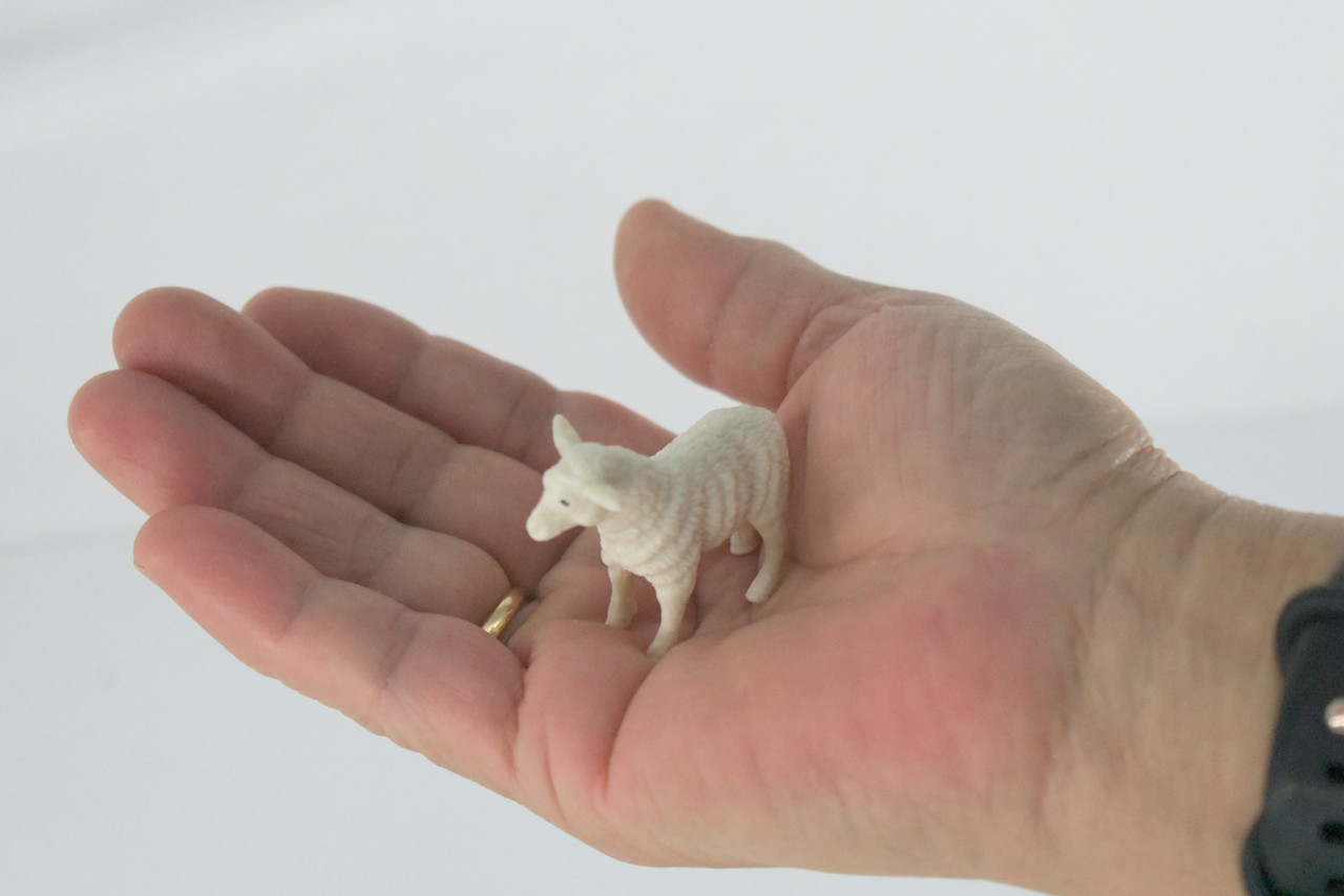 Sheep, Lamb, ewe, Very Nice Plastic Animal, Educational, Realistic Figure, Lifelike Model, Figurine, Replica, Gift,     2"    F4259 B375