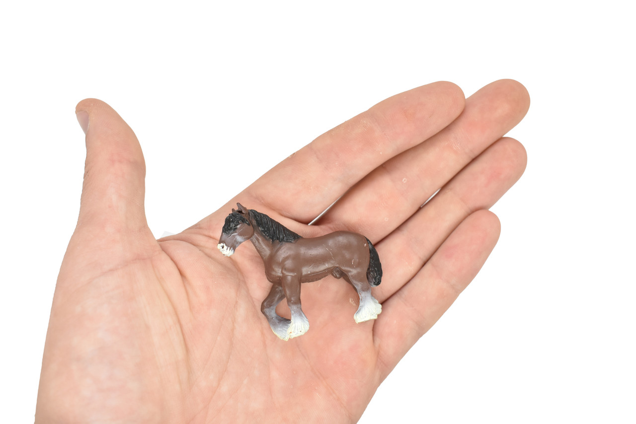 Horse, Shire, Very Nice Plastic Animal, Educational, Realistic Figure, Lifelike Model, Figurine, Replica, Gift,    2 1/8" 