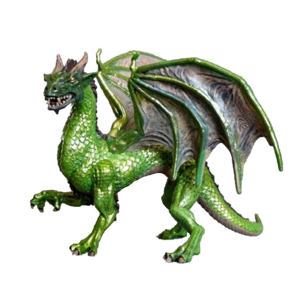 Forest Dragon green detailed plastic 6 1/2 inches from nose to