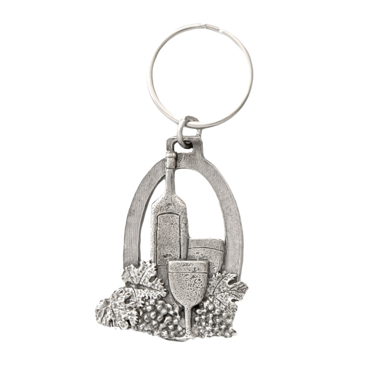 Wine Bottle Pewter Keychain, A225KC