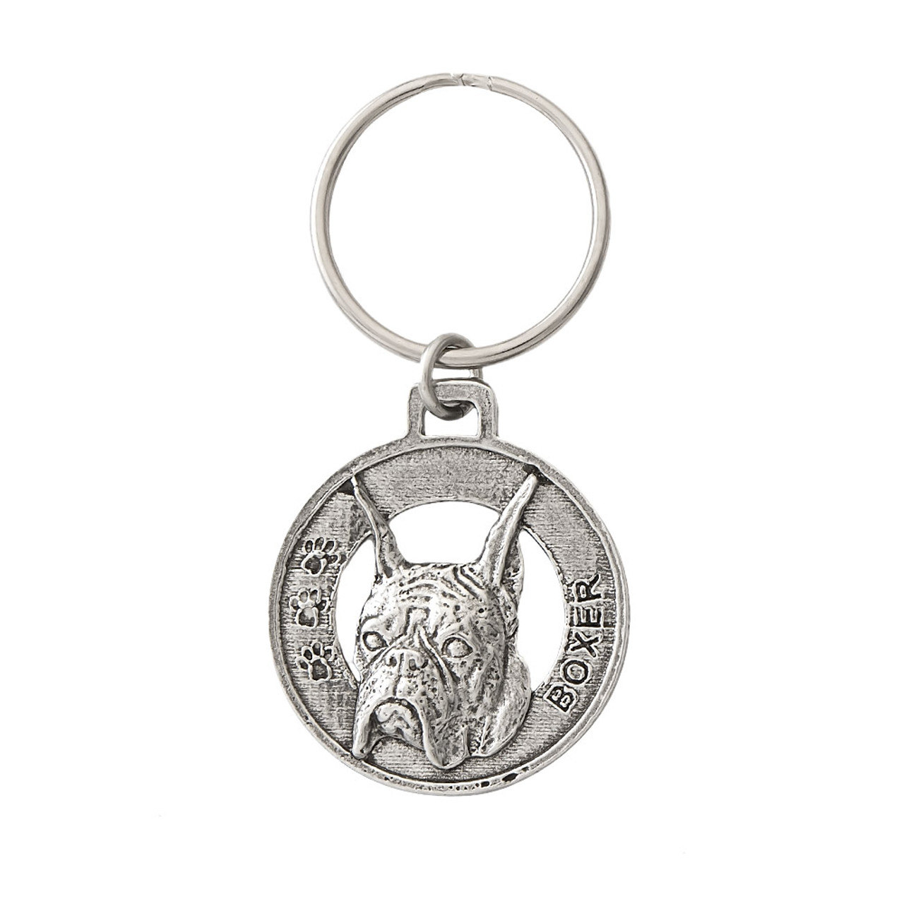 Boxer Pewter Keychain, D036KC