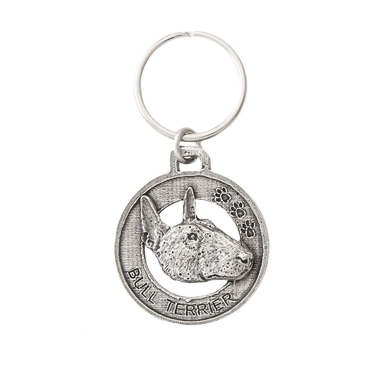 Bull Terrier Pewter Keychain, D040KC