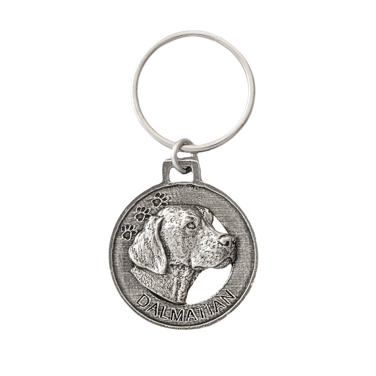 Dalmatian Pewter Keychain, D068KC