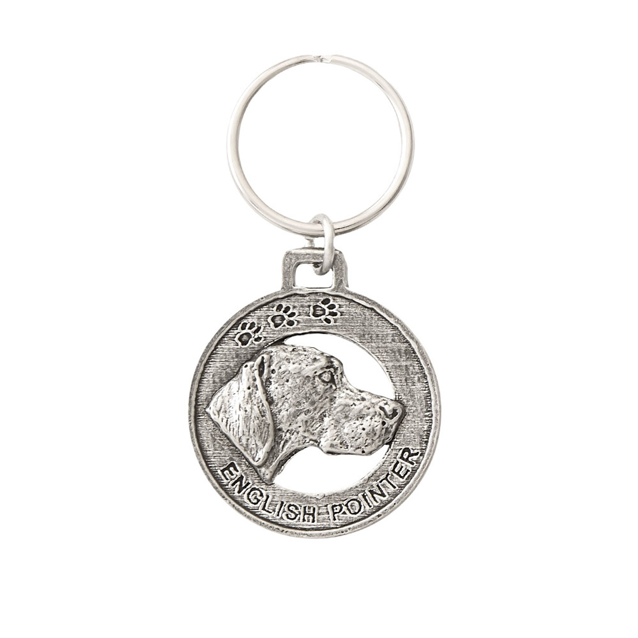 English Pointer Pewter Keychain, D076KC