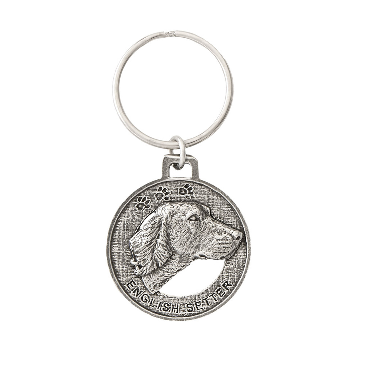 English Setter Pewter Keychain, D078KC