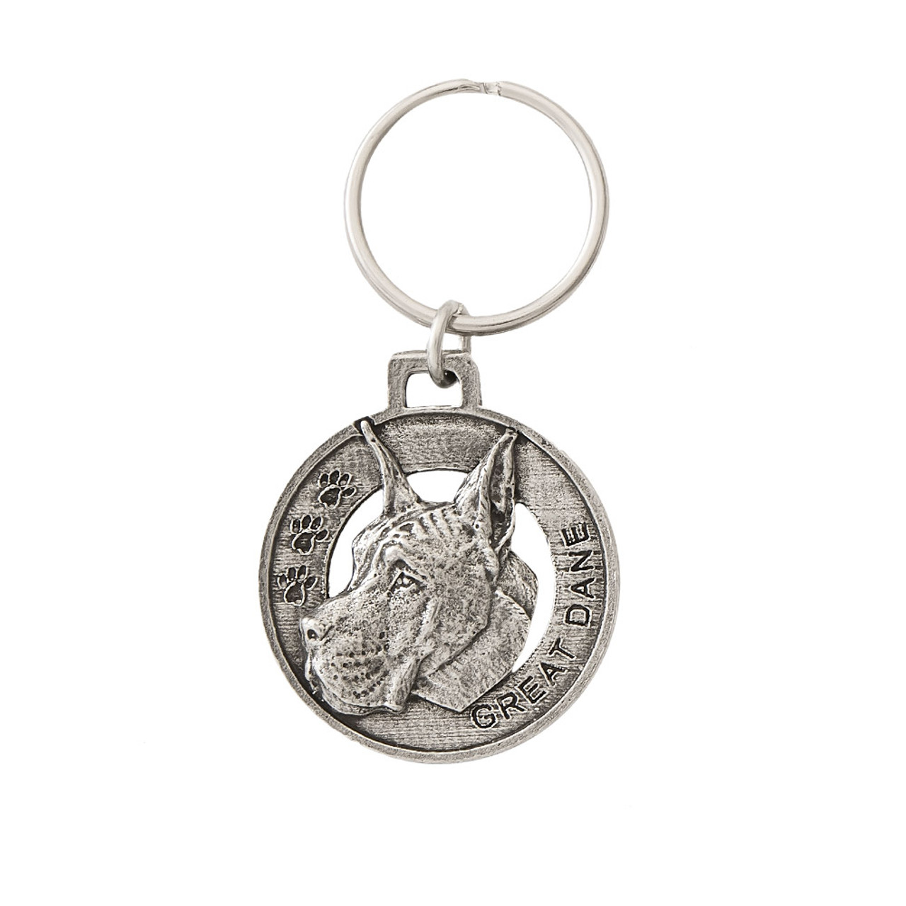 Great Dane Pewter Keychain, D094KC