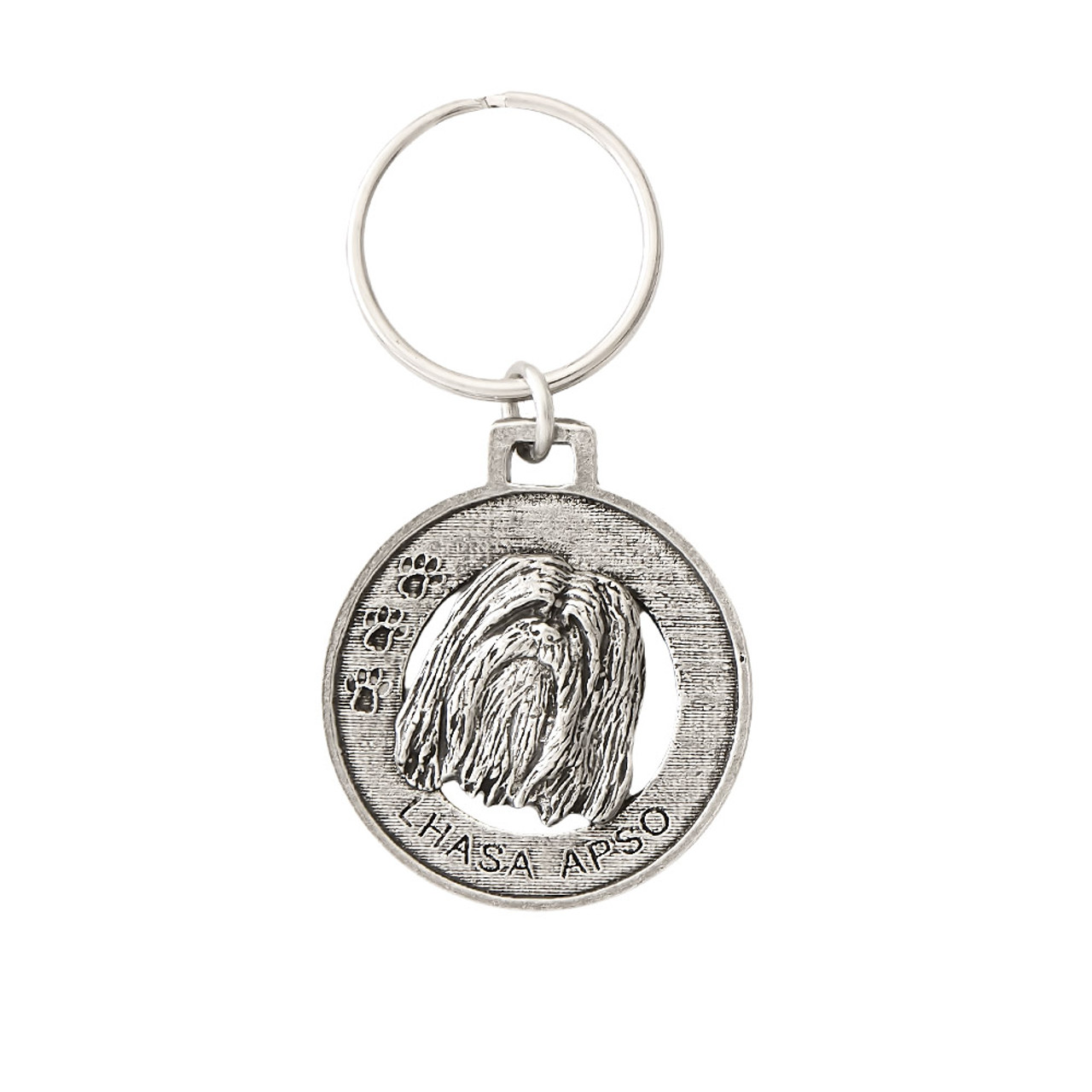 Lhasa Apso Pewter Keychain, D116KC