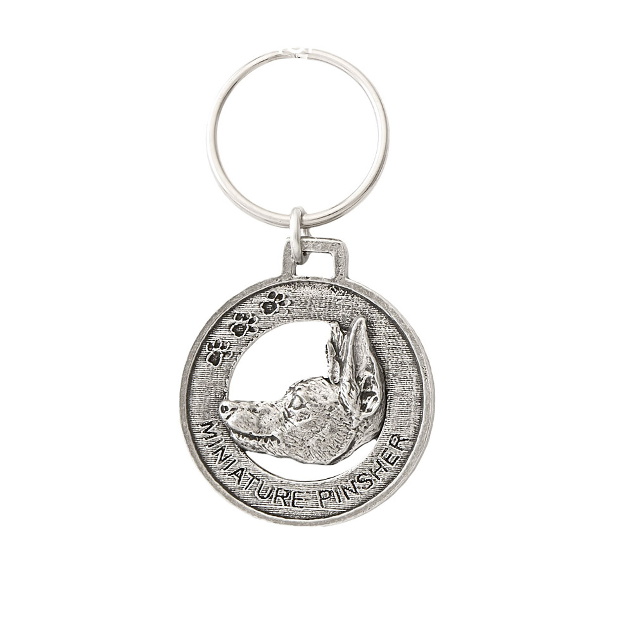 Miniature Pinscher Pewter Keychain, D124KC